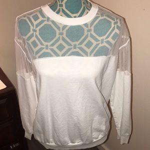 ASOS Curve White/sheer sweater